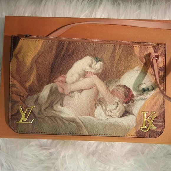 Immaculate & UNUSED LV Jeff Koons Masters Series Fragonard Neverfull Pochette - Picture 1 of 7